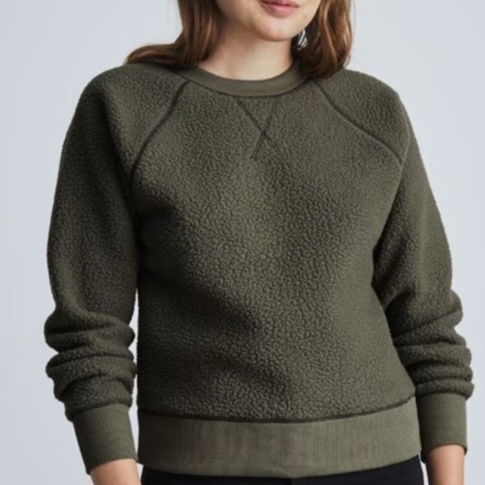 Everlane Fleece Pullover Sweater Plush Sweatshirt Sherpa Renew Oversized Crew S